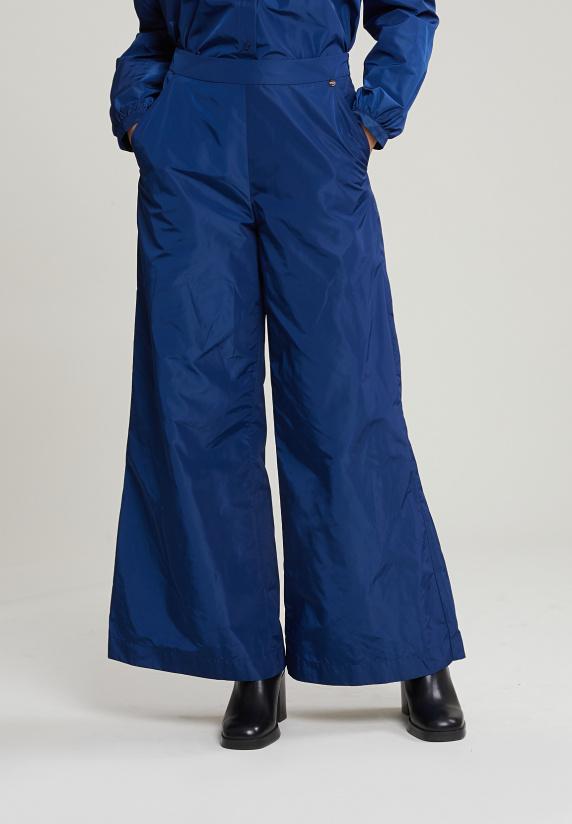 River Woods Blauwe Taffeta Wijde Broek