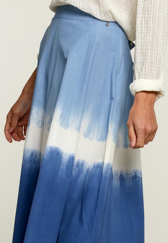 River Woods Blauwe Tie & Dye Rok