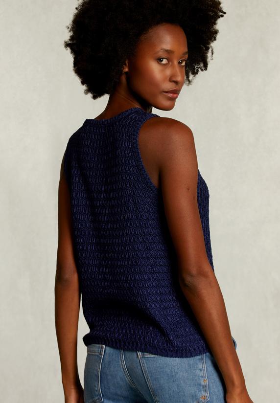 River Woods Blauwe Top Ronde Hals