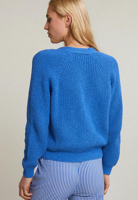 River Woods Blauwe V-hals Cardigan Lange Mouwen