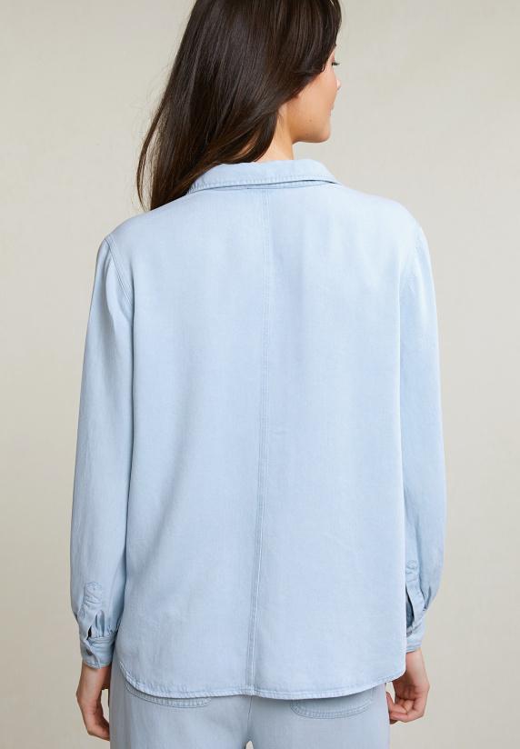 River Woods Blauwe Wijde Geknoopte Blouse