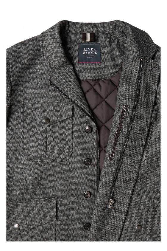 River Woods Blazerjas Met Meerdere Zakken In Grijs