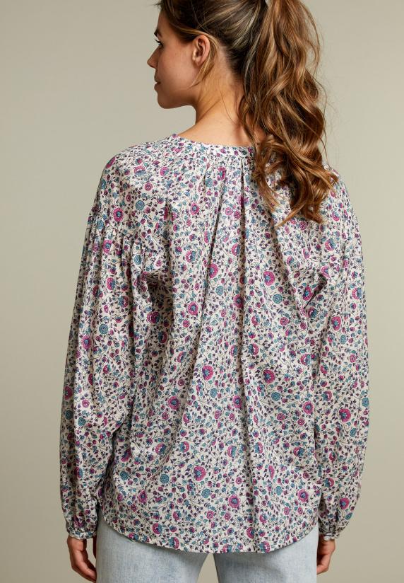 River Woods Blouse Met V-hals In Bloemenprint