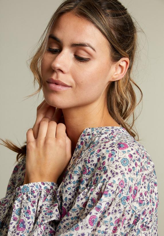 River Woods Blouse Met V-hals In Bloemenprint