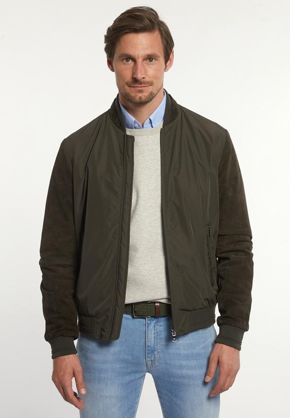 river woods Blouson suède mouwen alligator