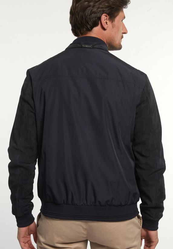 River Woods Blouson Suède Mouwen Navy