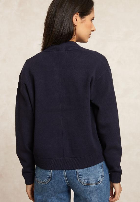 River Woods Bomber Cardigan Navy
