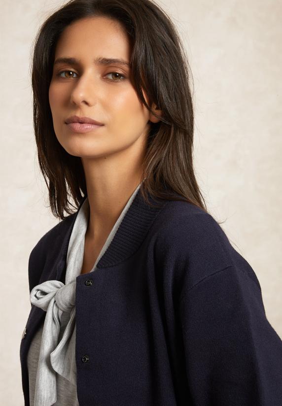 River Woods Bomber Cardigan Navy