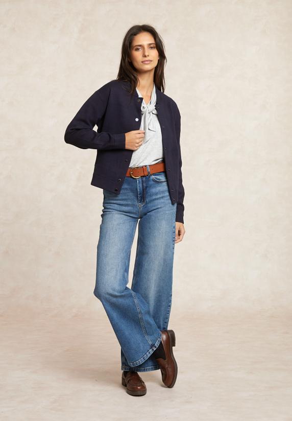 River Woods Bomber Cardigan Navy