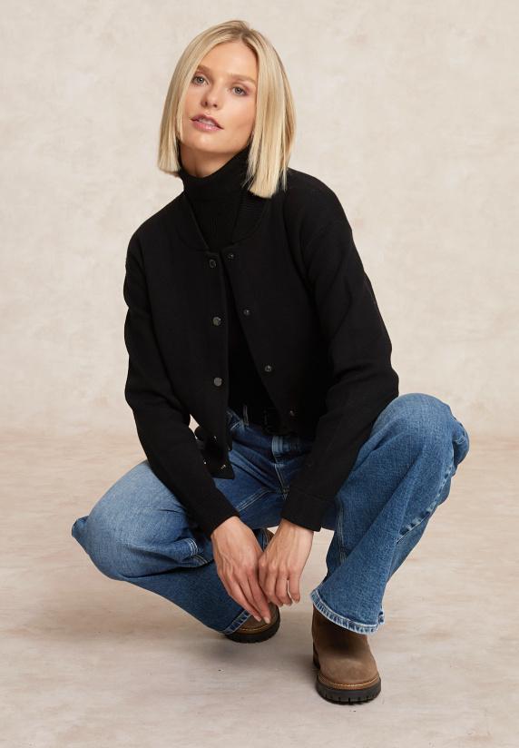 River Woods Bomber Cardigan Zwart