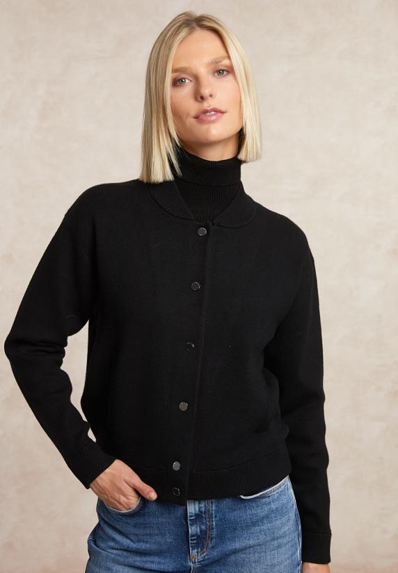 river woods Bomber cardigan zwart