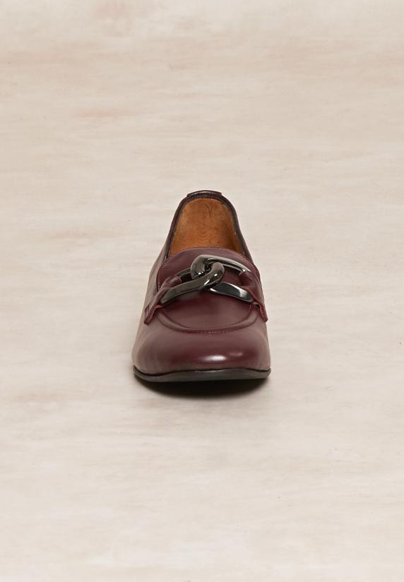 River Woods Bordeaux Lederen Loafers Met Hak