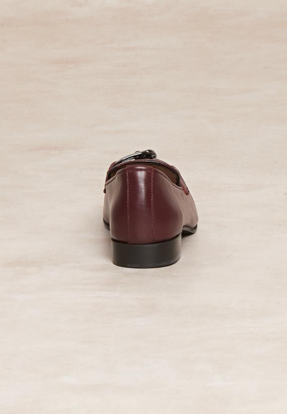 River Woods Bordeaux Lederen Loafers Met Hak