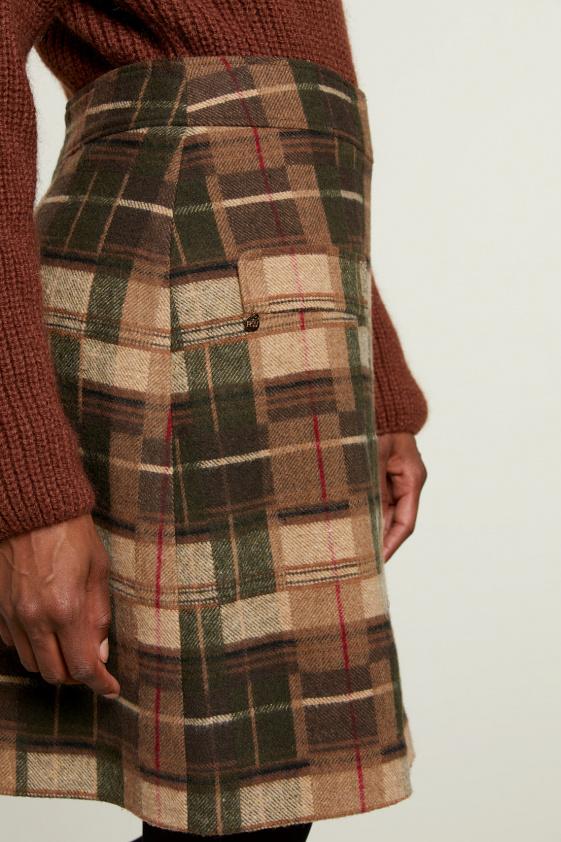 River Woods Bruine Geruite Minirok