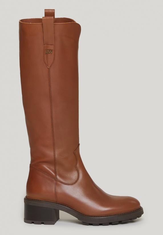 River Woods Bruine Lange Laarzen Met Hak