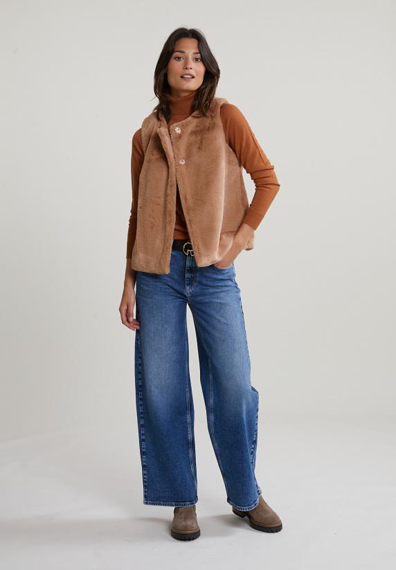 River Woods Camel Rolkraag Merinotrui