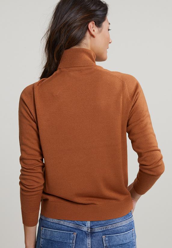 River Woods Camel Rolkraag Merinotrui