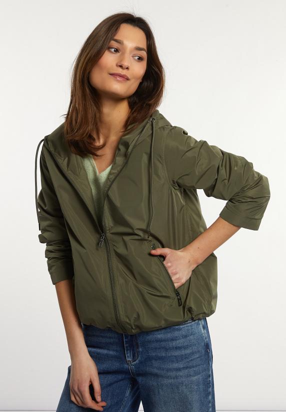 river woods Cropped jas met kap kaki