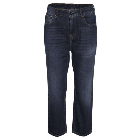 River Woods Cropped Mid Waist Blauwe Jeans