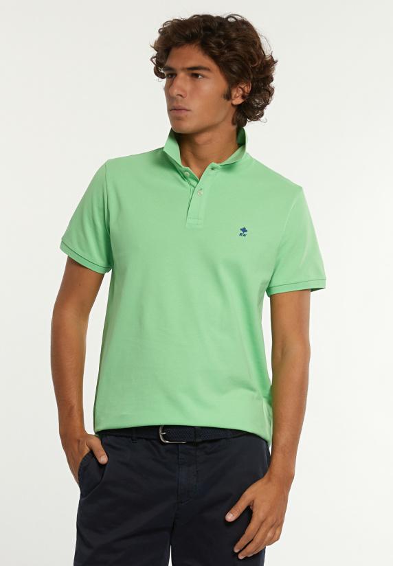 river woods Custom fit basic pima katoen polo lime