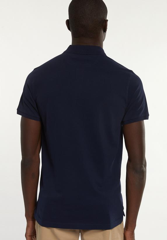 River Woods Custom Fit Basic Pima Katoen Polo Navy