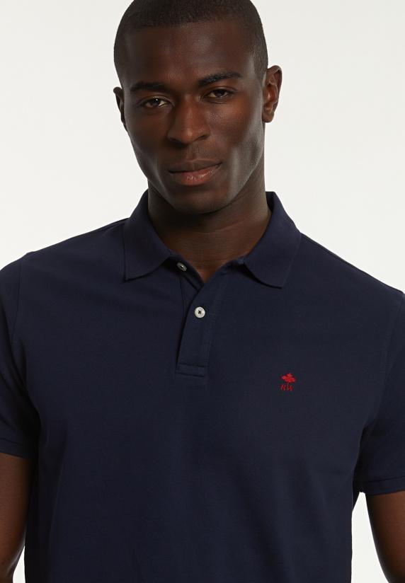 River Woods Custom Fit Basic Pima Katoen Polo Navy