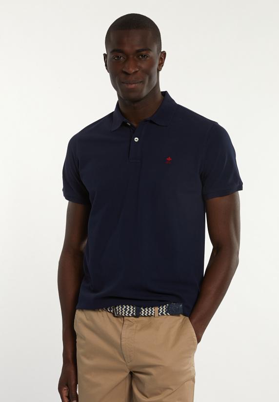river woods Custom fit basic pima katoen polo navy
