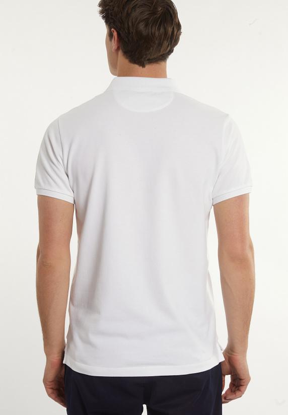 River Woods Custom Fit Basic Pima Katoen Polo Wit