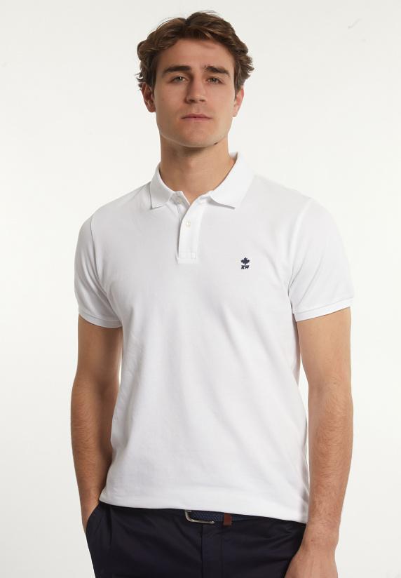 River Woods Custom Fit Basic Pima Katoen Polo Wit