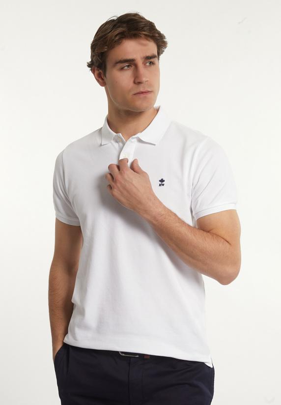 river woods Custom fit basic pima katoen polo wit