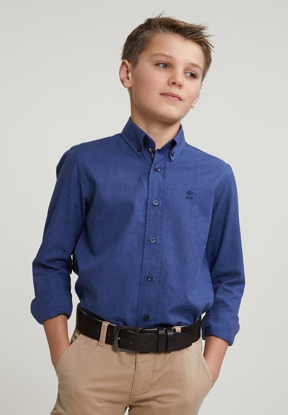 river woods Custom fit effen hemd blauw