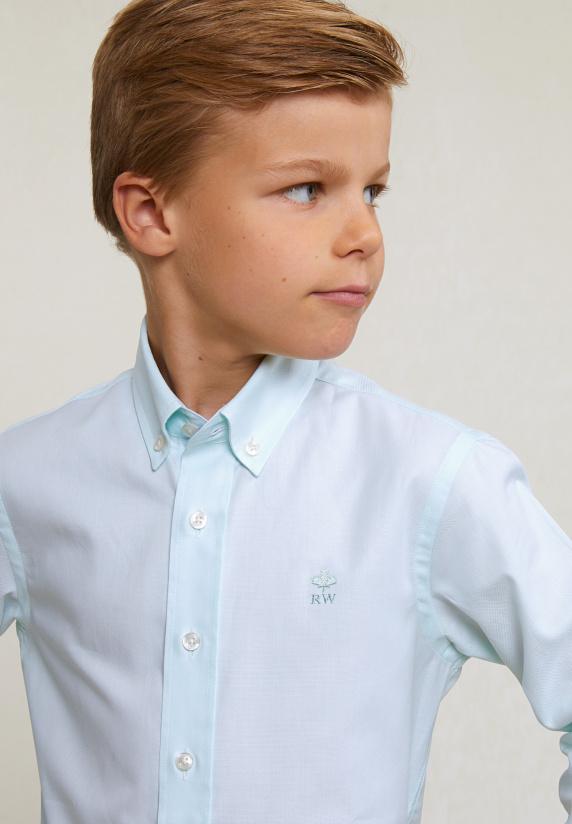 River Woods Custom Fit Effen Hemd Groen