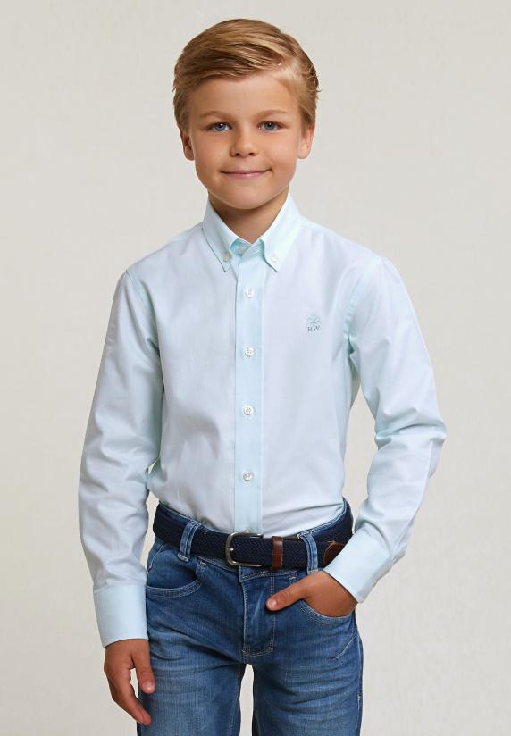 River Woods Custom Fit Effen Hemd Groen