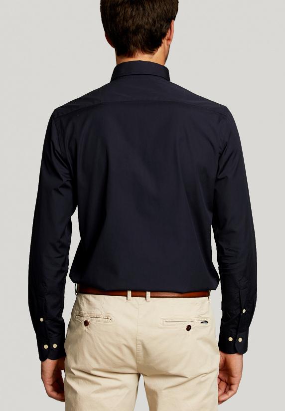 River Woods Custom Fit Effen Hemd In Blauw