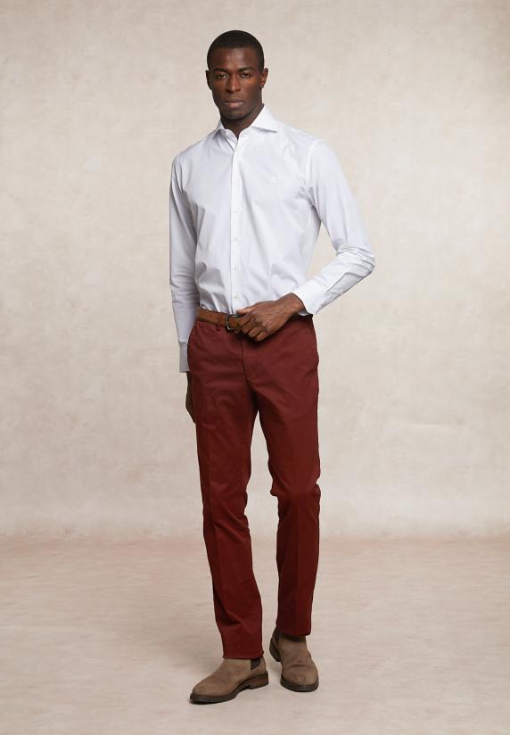 River Woods Custom Fit Effen Hemd Wit