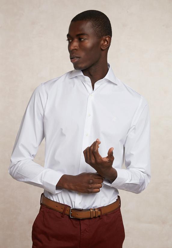 River Woods Custom Fit Effen Hemd Wit