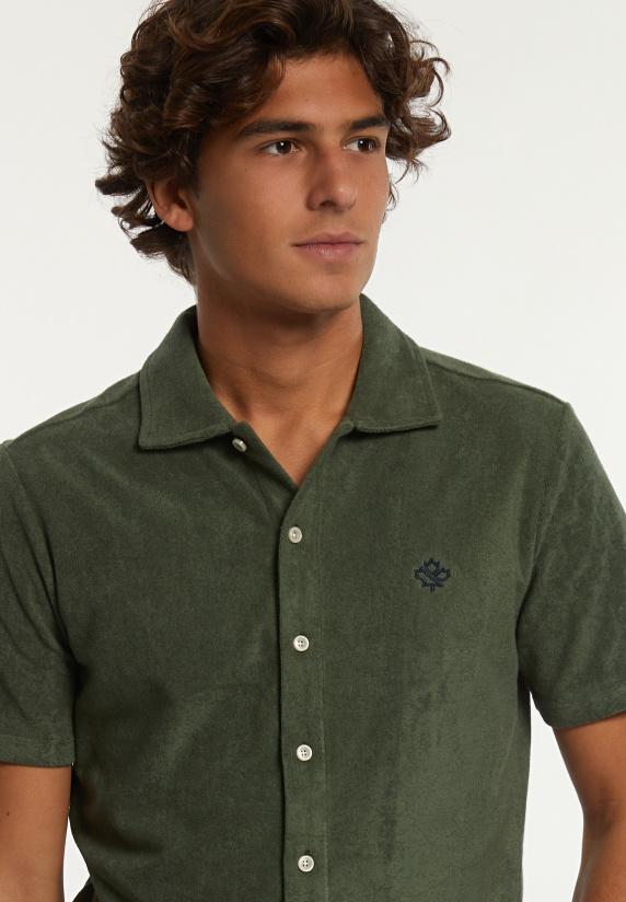 River Woods Custom Fit éponge Polohemd Kaki