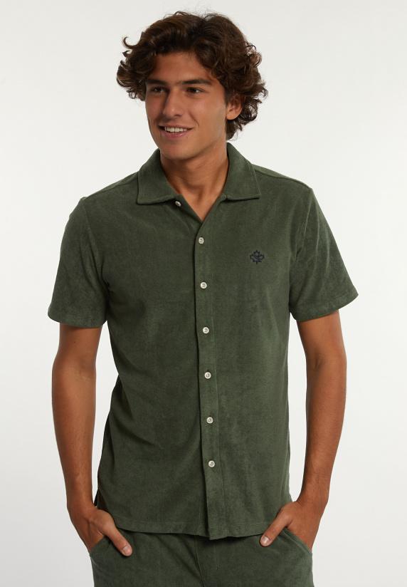 river woods Custom fit éponge polohemd kaki