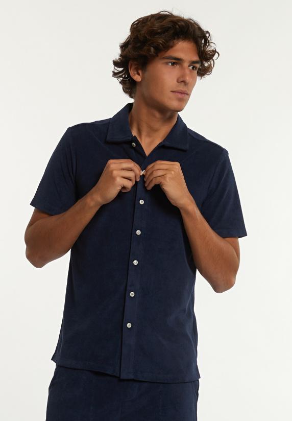 river woods Custom fit éponge polohemd navy