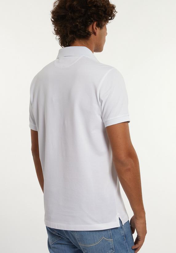 River Woods Custom Fit Fancy Jaspe Piqué Polo Wit