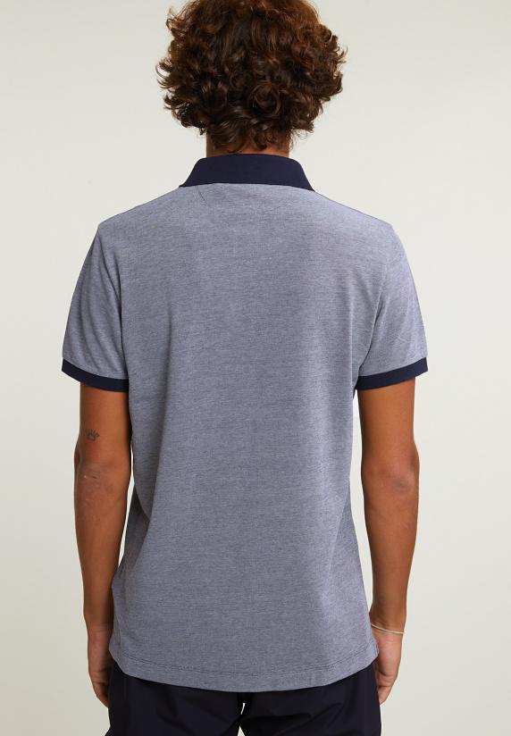 River Woods Custom Fit Fancy Katoenen Polo Blauw