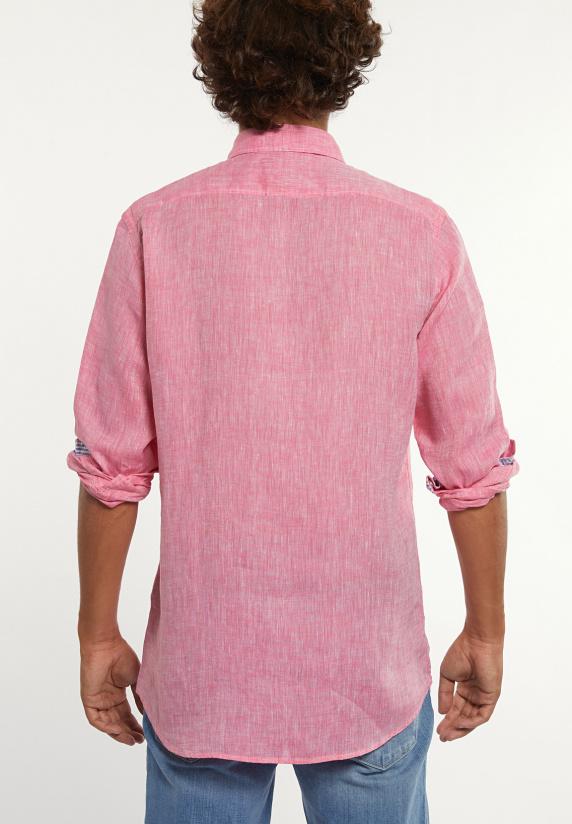 River Woods Custom Fit Fancy Linnen Hemd Roze