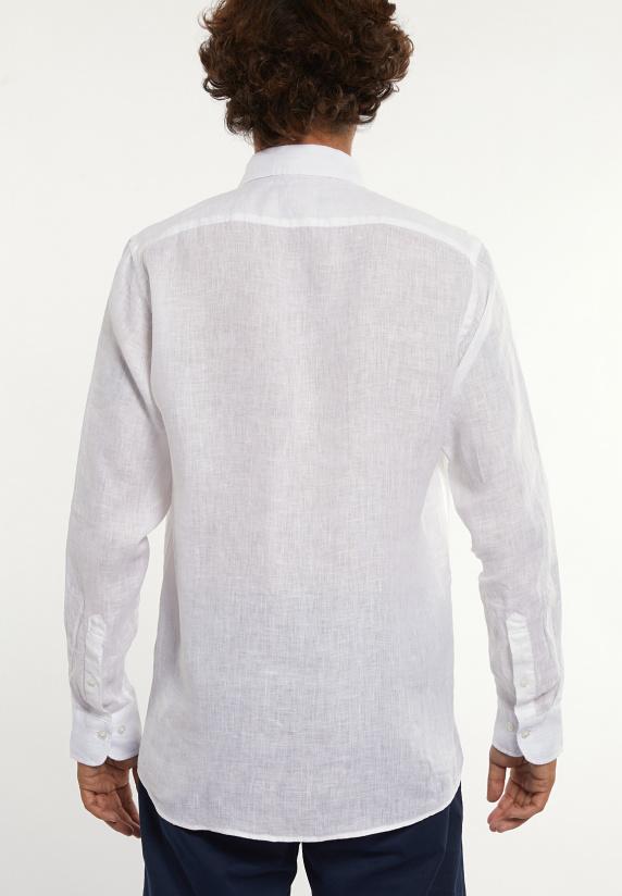 River Woods Custom Fit Fancy Linnen Hemd Wit