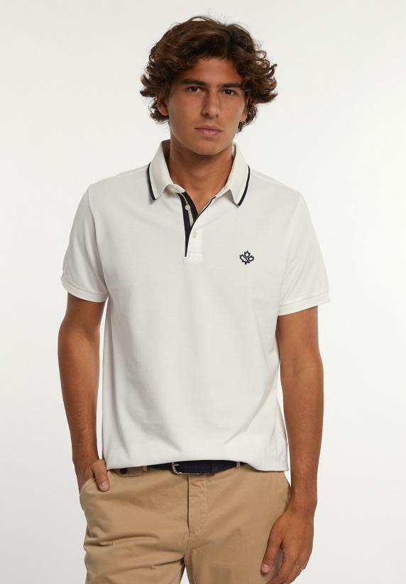 river woods Custom fit fancy lux piqué polo wit