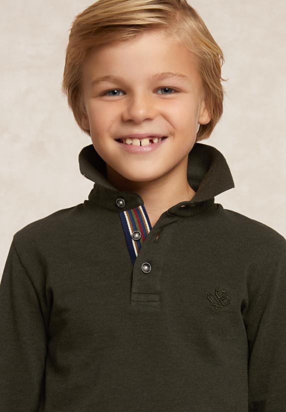 River Woods Custom Fit Fancy Pique Polo Olijfgroen