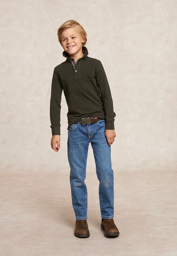 River Woods Custom Fit Fancy Pique Polo Olijfgroen