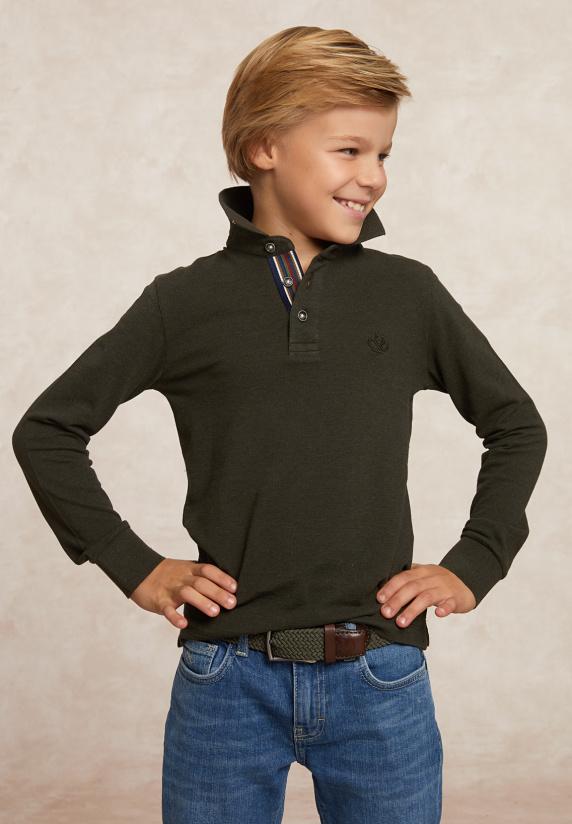 river woods Custom fit fancy pique polo olijfgroen