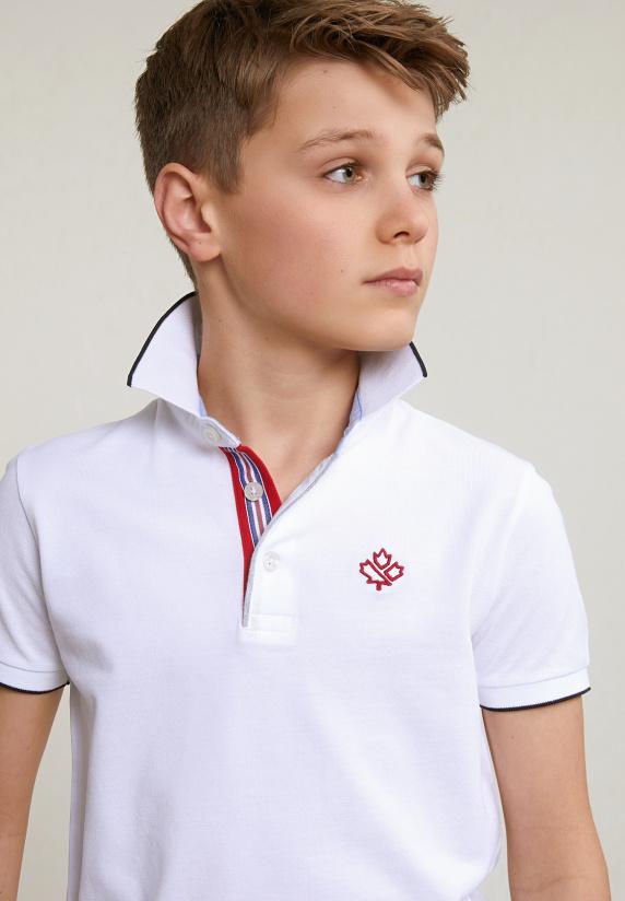 River Woods Custom Fit Fancy Polo Korte Mouwen Wit