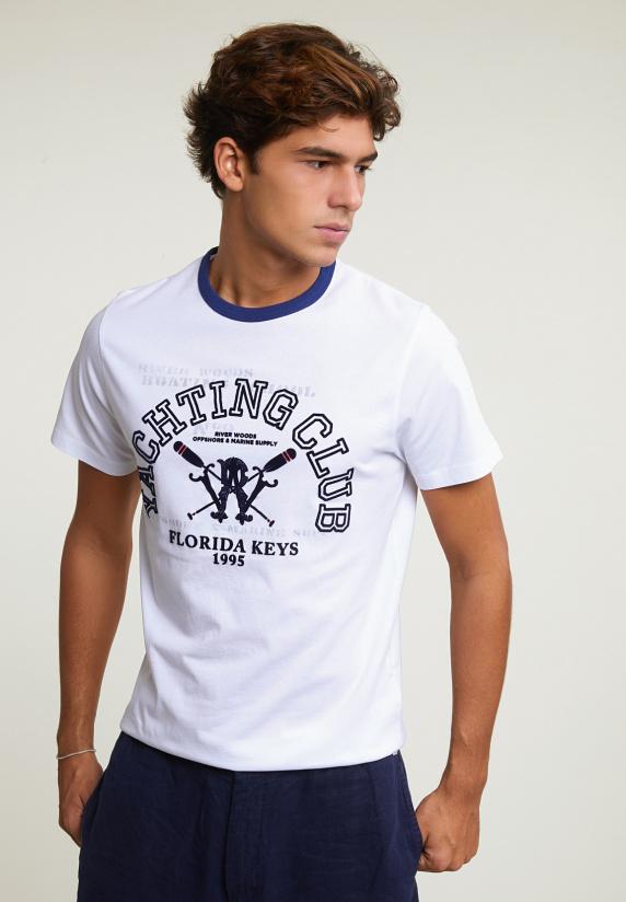 river woods Custom fit fantasie T-shirt wit