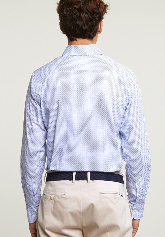 River Woods Custom Fit Fantasiehemd Blauw